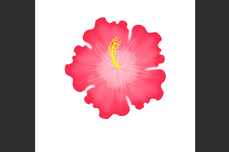 クリスタで作成したハイビスカスの花完成画像